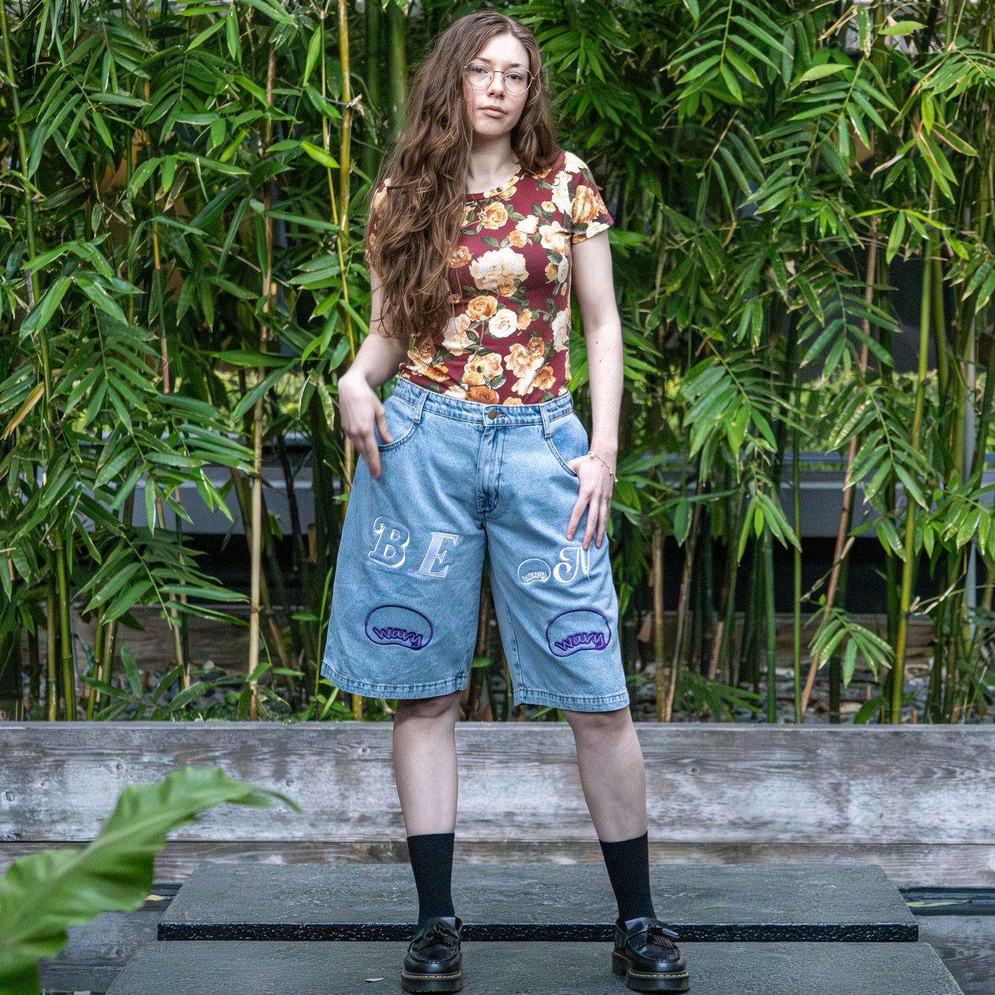 Bean Wavy 'BEAN' Denim Shorts